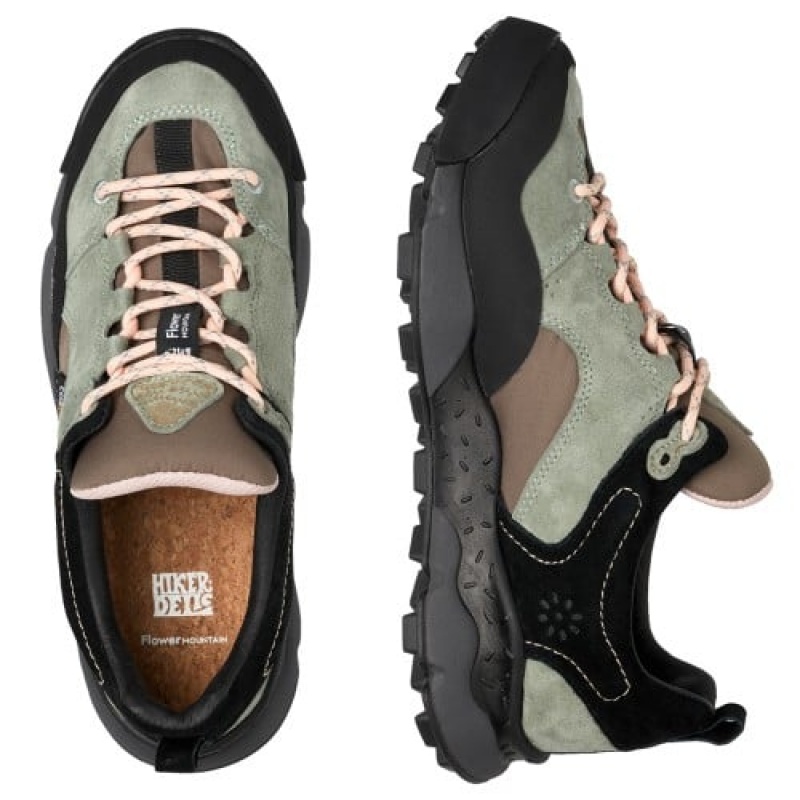 Flower Mountain BACK COUNTRY Sneakers Herre Sort Grøn | DKPBJGTK