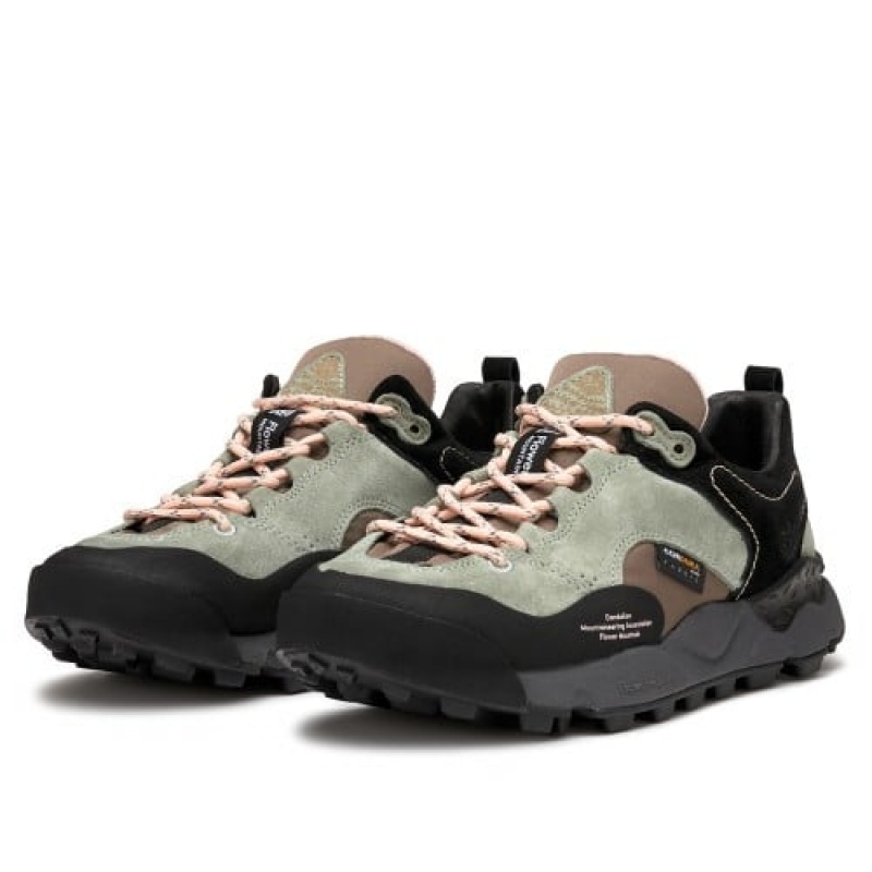 Flower Mountain BACK COUNTRY Sneakers Herre Sort Grøn | DKPBJGTK