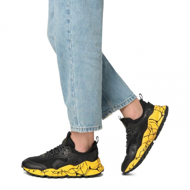 Flower Mountain KOTETSU UNI Sneakers Herre Sort Gul | DKECKZYB