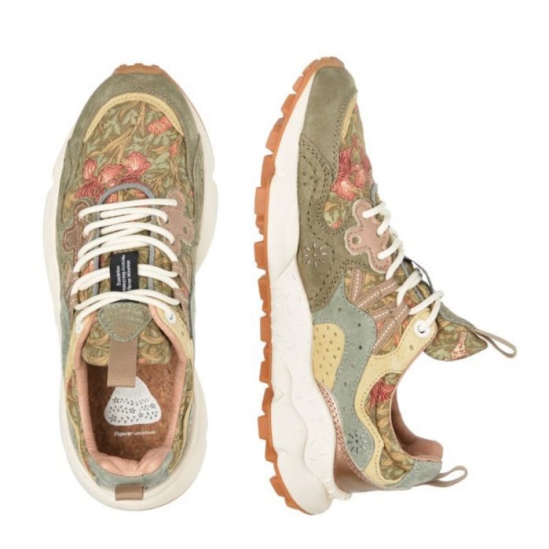 Flower Mountain YAMANO 3 Sneakers Dame Olivengrøn | DKAFOYSX